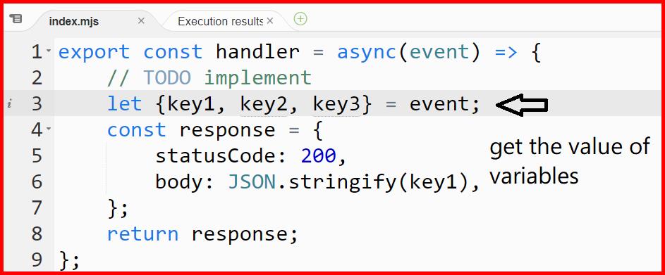 Picture showing the code for fetching the value of keys